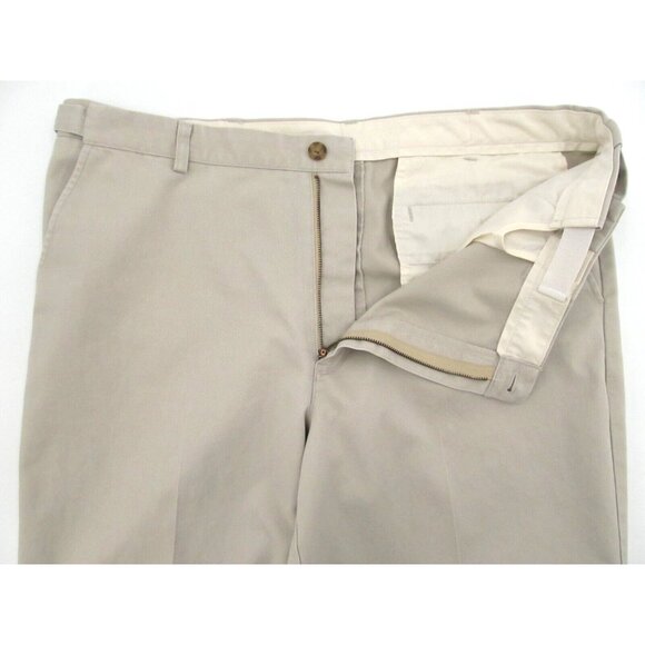 Vintage LL Bean Pants Mens 38x29 Beige Stretch Comfort Waist Straight Leg Khakis - Picture 6 of 15
